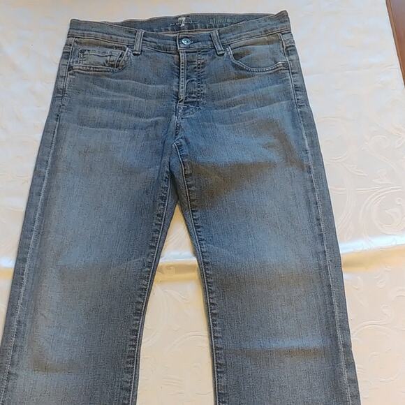 7 For All Mankind Standard Chevron Stitching Button Fly Jeans Sz 29 - Picture 1 of 5